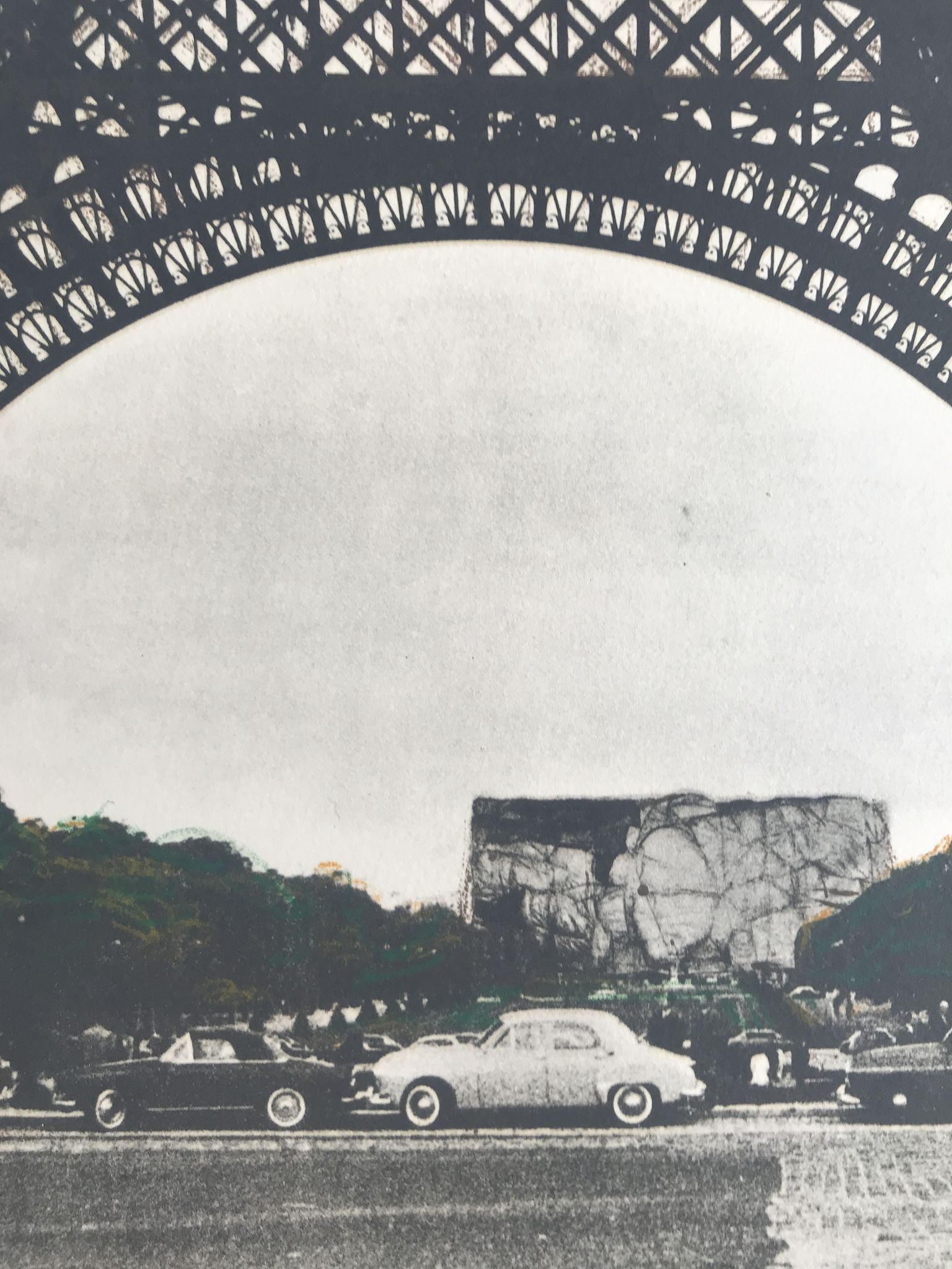 Original lithograph signed by CHRISTO, Wrapping of the Ecole Militaire, 1970