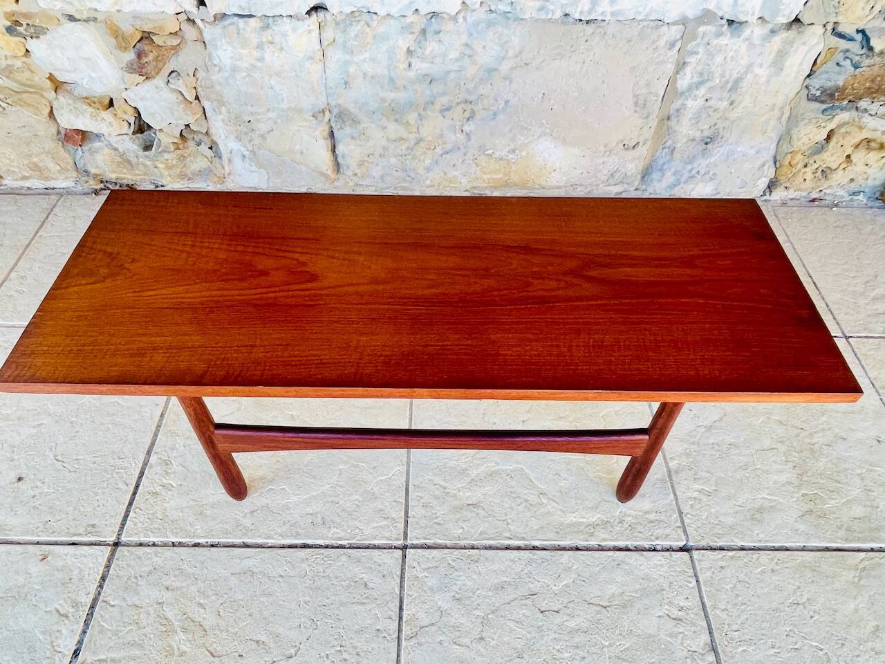 Teak coffee table in Scandinavian style, circa 1960s.