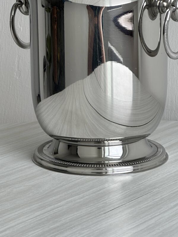 Seau à champagne ancien en métal argenté