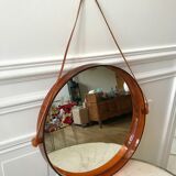 mirror cap brown orange design plexi and leather strap Made in France 1974