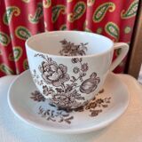 Tasse et sous-tasse fleurs marron Vaisselle anglaise