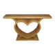 An Art Deco console made of beech wood and elm burl.
