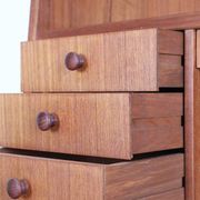 Tall mid-century teak secretary desk / Danish modern design / 1960s