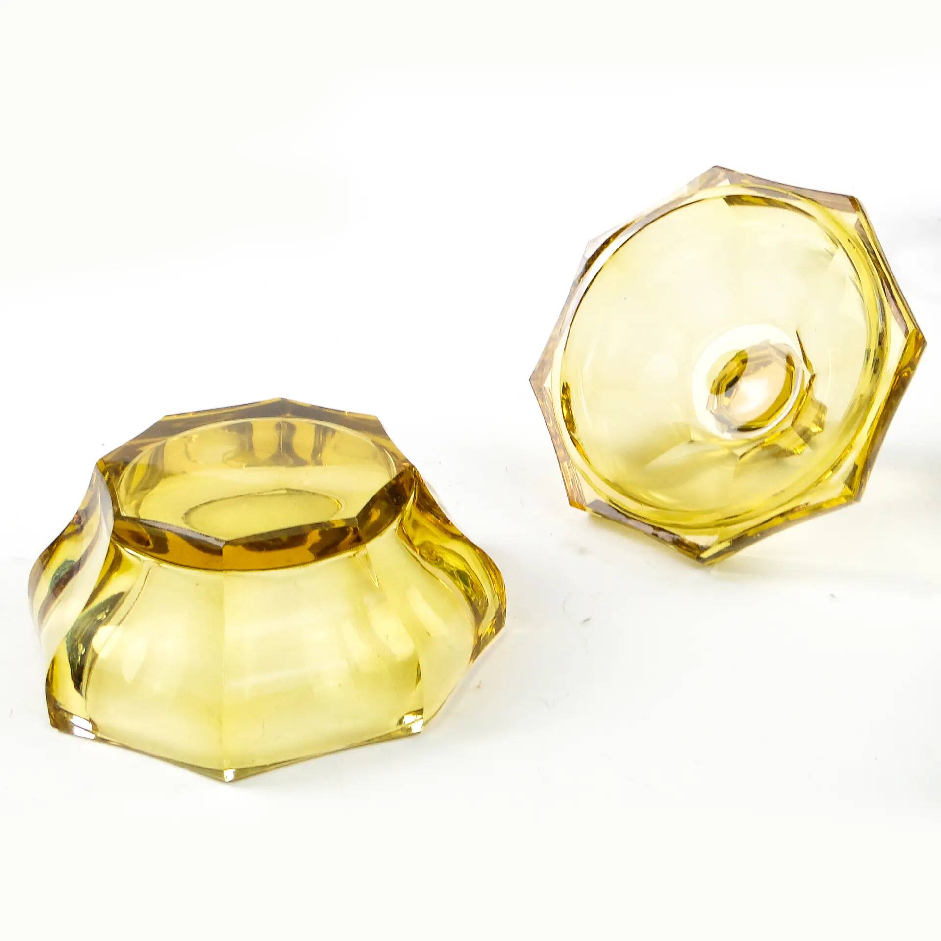 Art Deco bonbonniere, crystal, Moser, Czechoslovakia, 1930s