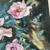 Oil canvas on wood flowers