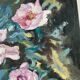 Oil canvas on wood flowers