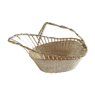 Porte bouteille de table en métal argenté