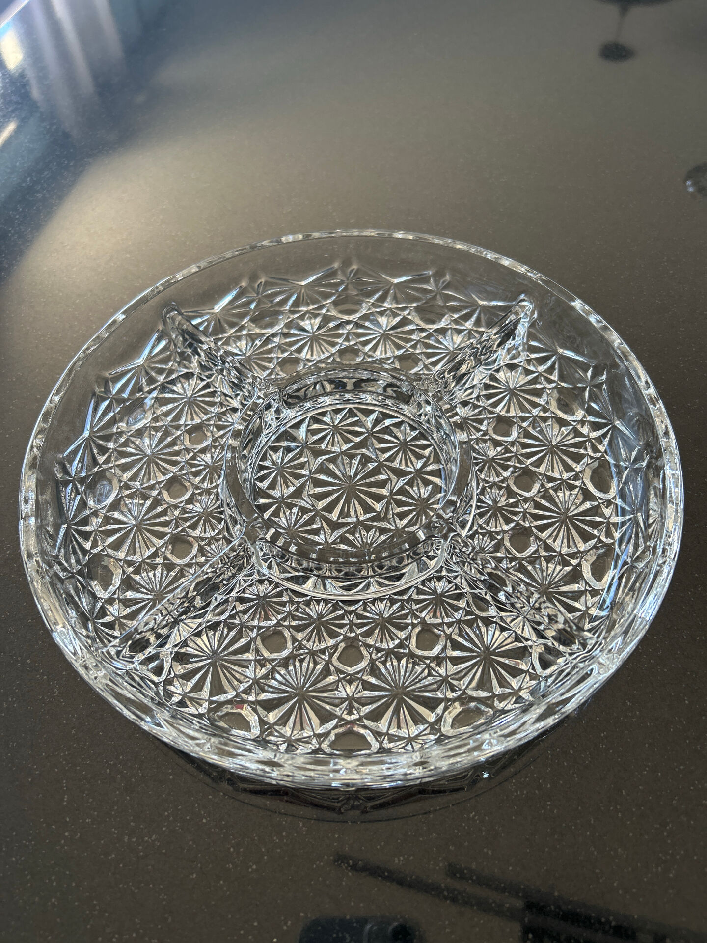 Crystal serving dish
