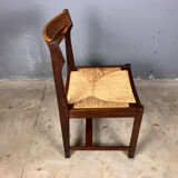 6 chairs rush Wenge Brutalist Mid Century