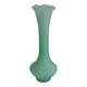 Green and white glass paste single flower vase