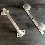 Art Deco aluminum towel rack and wall hooks, 1940