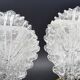 Set of 2 Murano glass "swan shape" table lamps with transparent leaves
