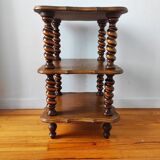 Table d'appoint, chevet en bois tourné
