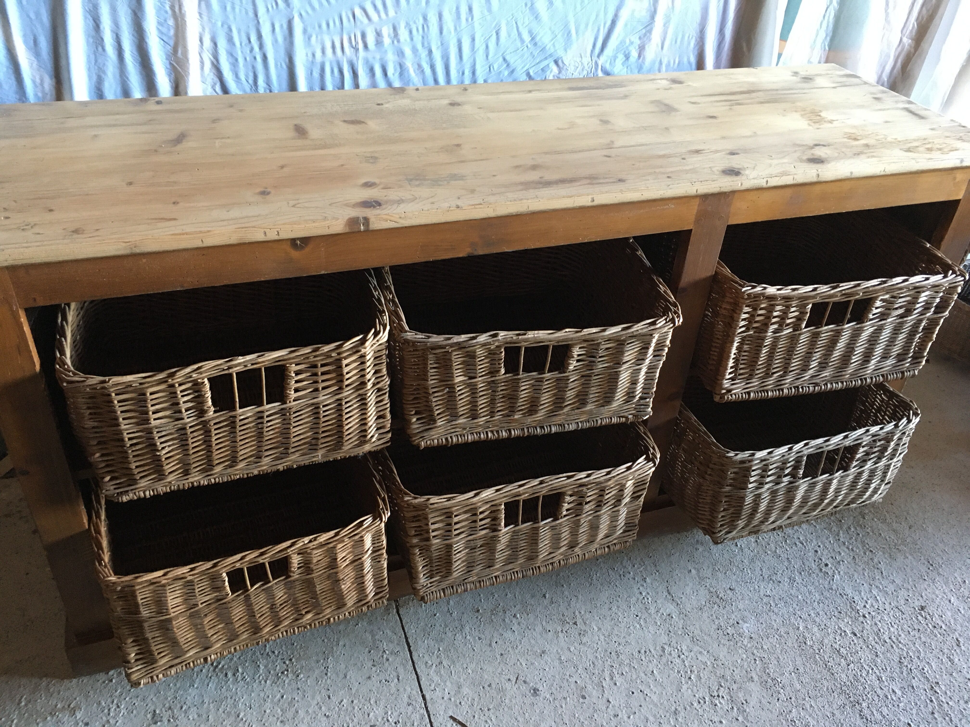 Craft furniture with wicker baskets