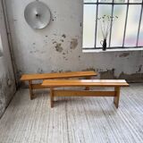 Pair of Charlotte Perriand Les Arcs pine benches