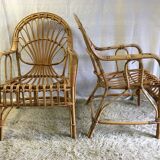 Pair of rattan chairs - 70s