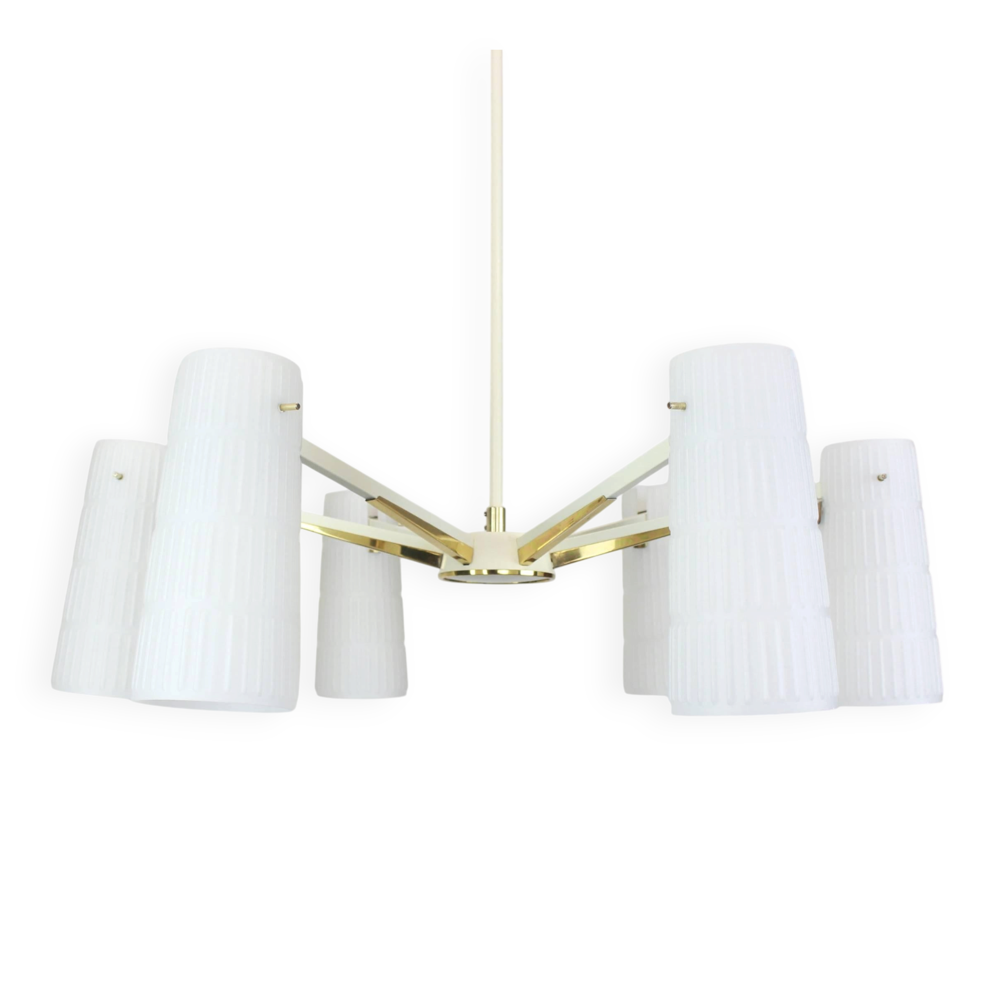 Large Italian glass chandelier, Stilnovo, 1950s