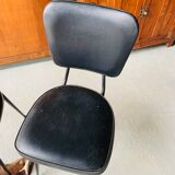 Pair of vintage black skai chairs