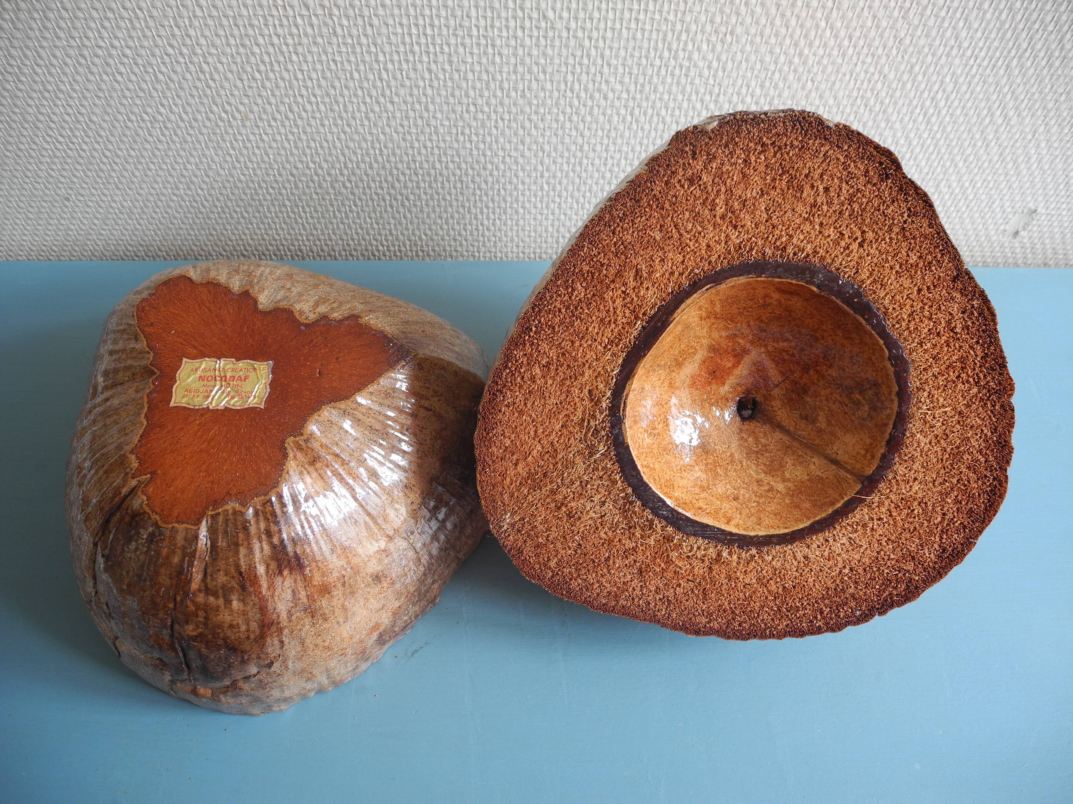 vintage ice bucket coconut Nocodaf Abidjan 70s