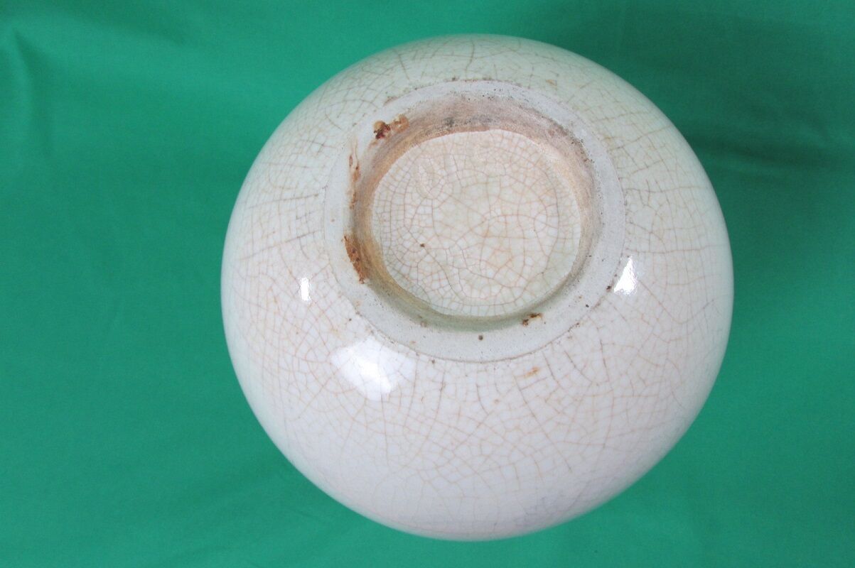 Art Deco cracked ceramic ball vase