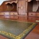Georgian Secretary / Writing Desk in Mahogany and Green-Gold Leather - Very Good Condition