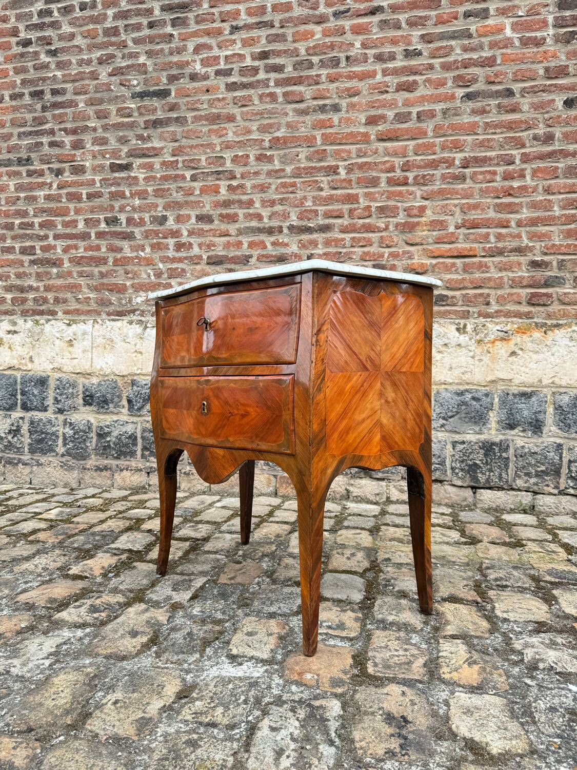 Pierre Roussel, Sauté Commode In Marquetry Louis XV Period XVIII Eme Century