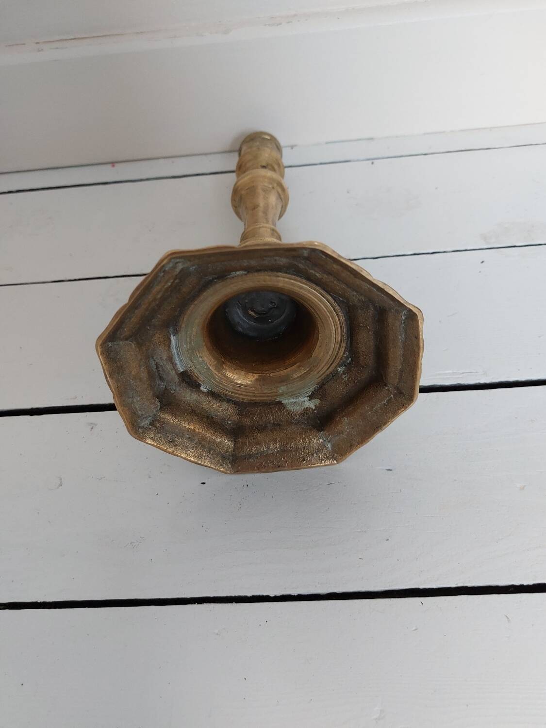 Old brass candle holder