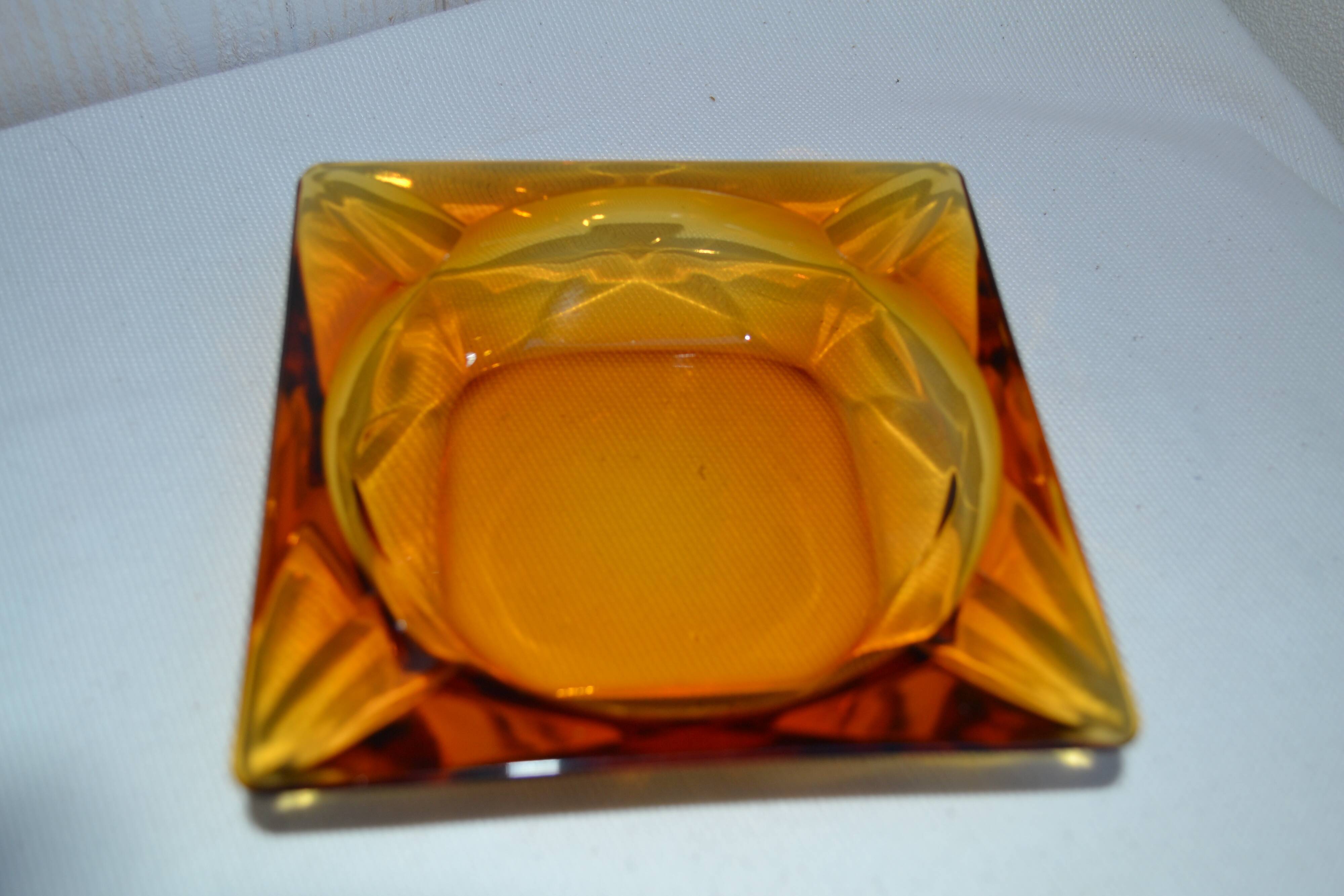 70's vintage amber ashtray