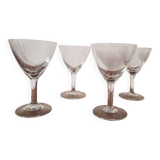 Set of 4 star-engraved glasses from the 50s