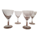 Set of 4 star-engraved glasses from the 50s