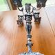 Pair candelabras in silvered bronze
