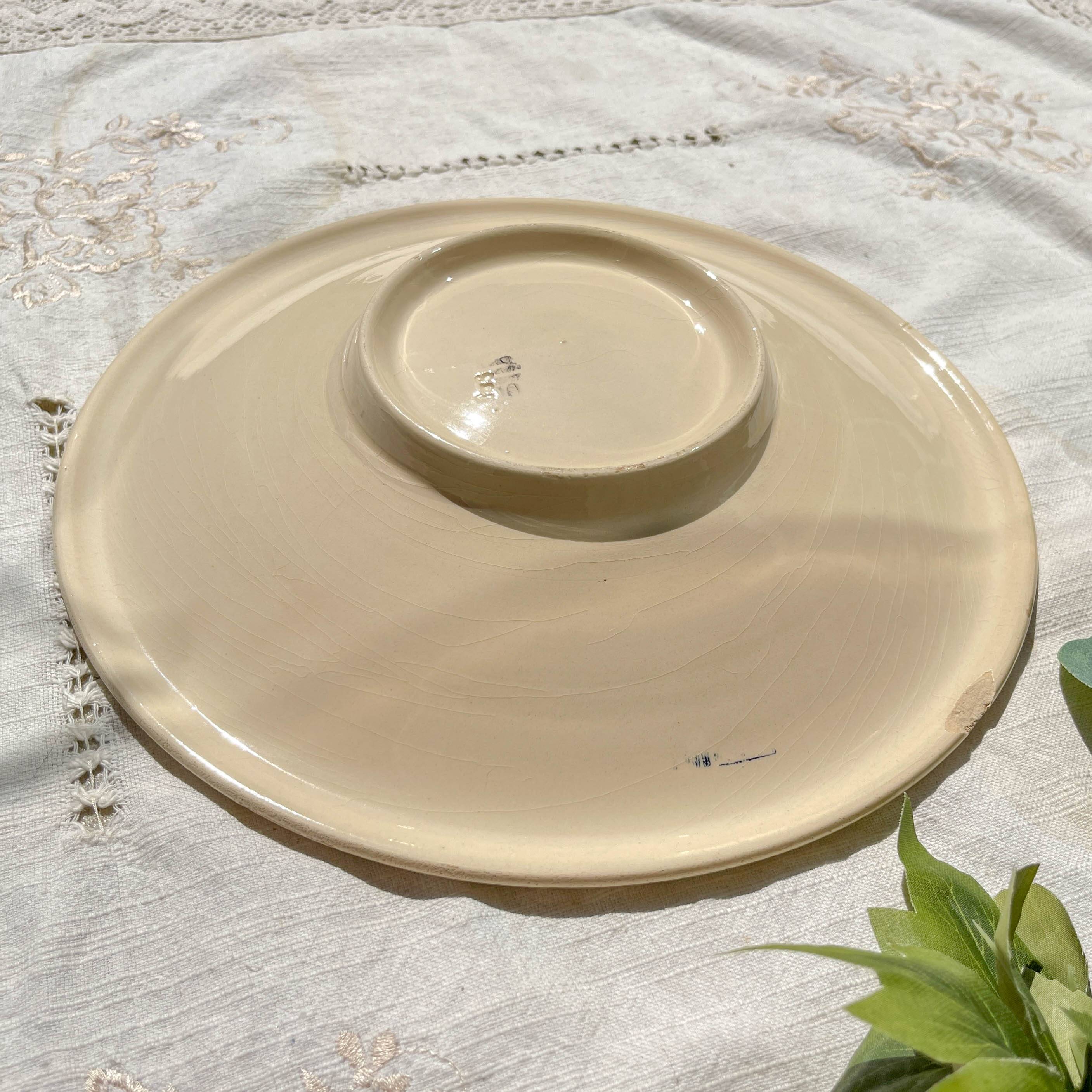 Small vintage porcelain dish K&G Luneville "Flore" 1950s small blue flowers