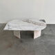 Large Italian postmodern marble coffee table, sculptural vintage stone table, 1980s