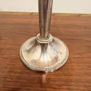 Pair of vintage three-branch silver-plated candlesticks