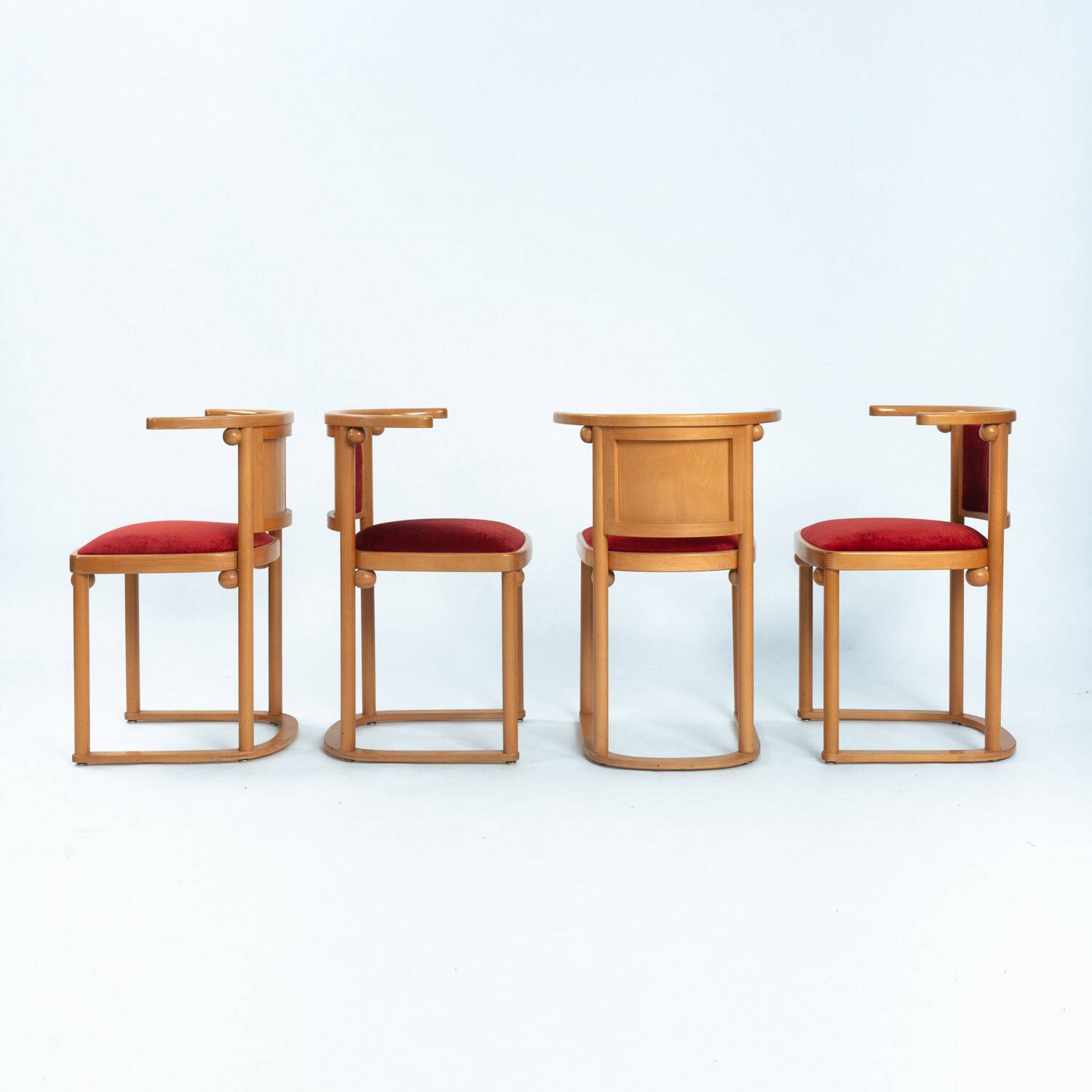 Chaises de salle à manger Art Nouveau par Josef Hoffmann Fledermaus, Autriche, années 1900, ensemble de 4