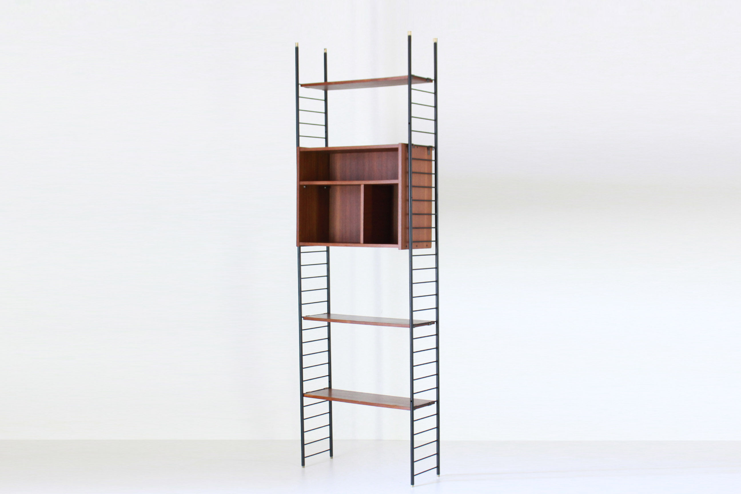 1960s vintage teak bookshelf in scandinavian style