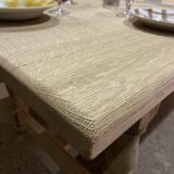 Raw wood farmhouse table