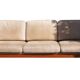 Canapé Convertible / Daybed Danois en Teck & Cuir Vintage 1960