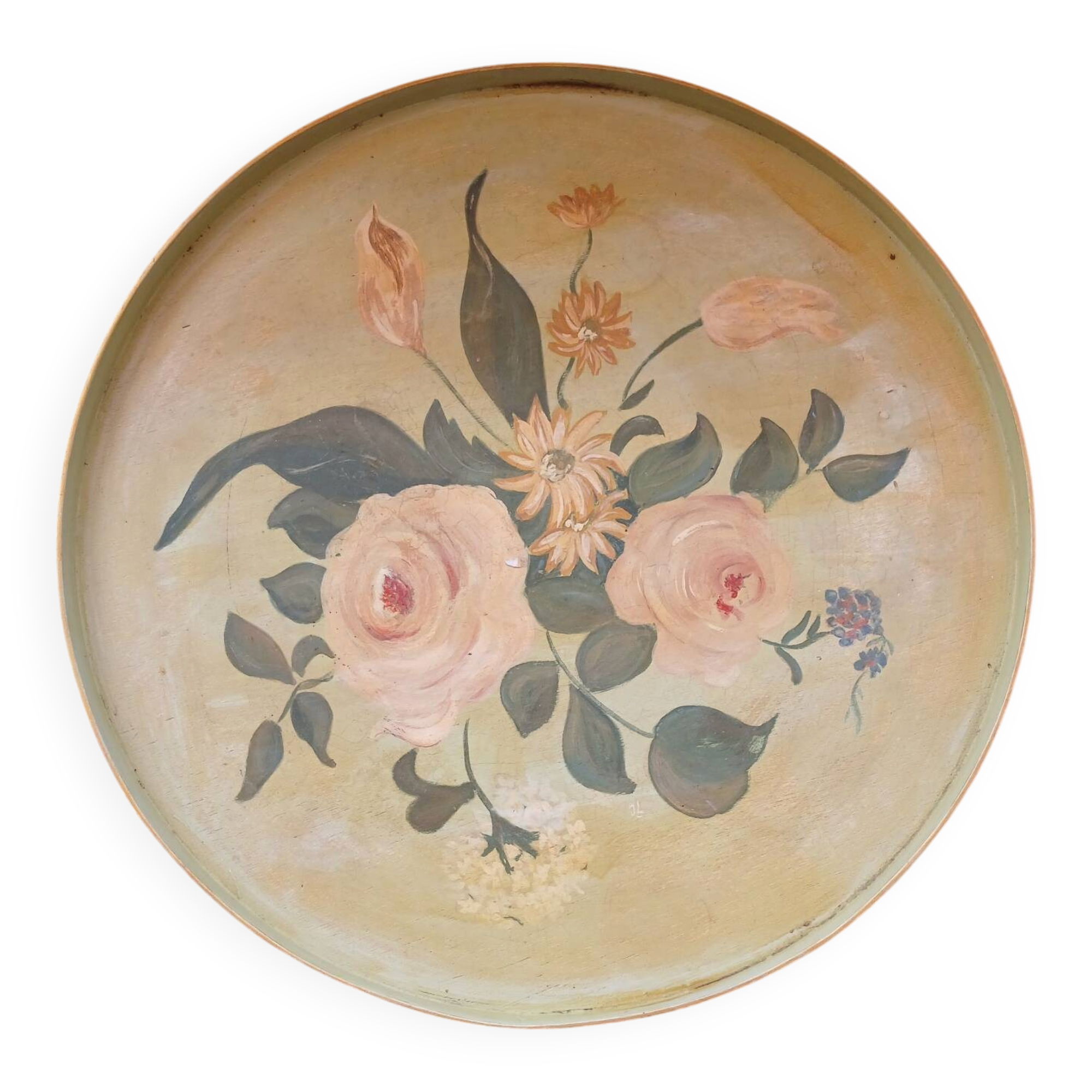 Large ancient wooden platter