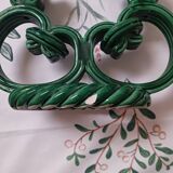 Pair of green rope candlesticks Vallauris