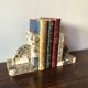 Old marble bookends