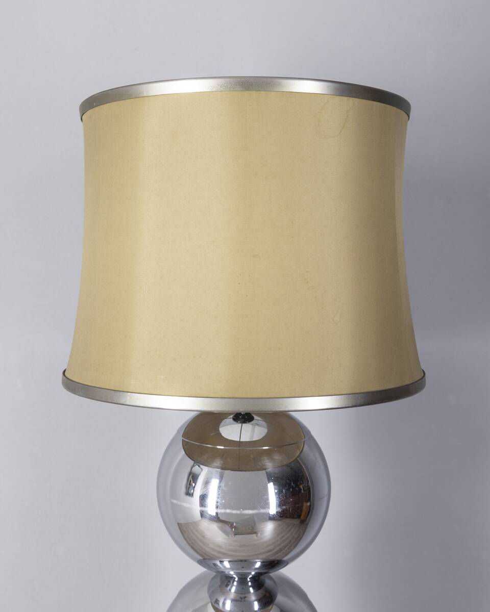 Vintage 1970s floor lamp with chromed metal spheres, Italian design