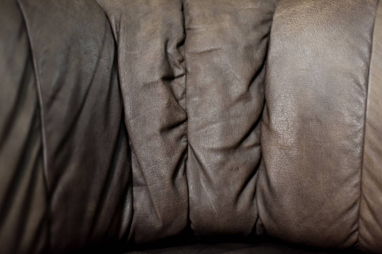 Vintage Mid-Century Modern German Brutalist 2-Seater Brown Leather Bed Sofa