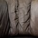 Vintage Mid-Century Modern German Brutalist 2-Seater Brown Leather Bed Sofa
