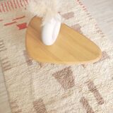 Berber carpet Azilal wool with two-tone geometric patterns