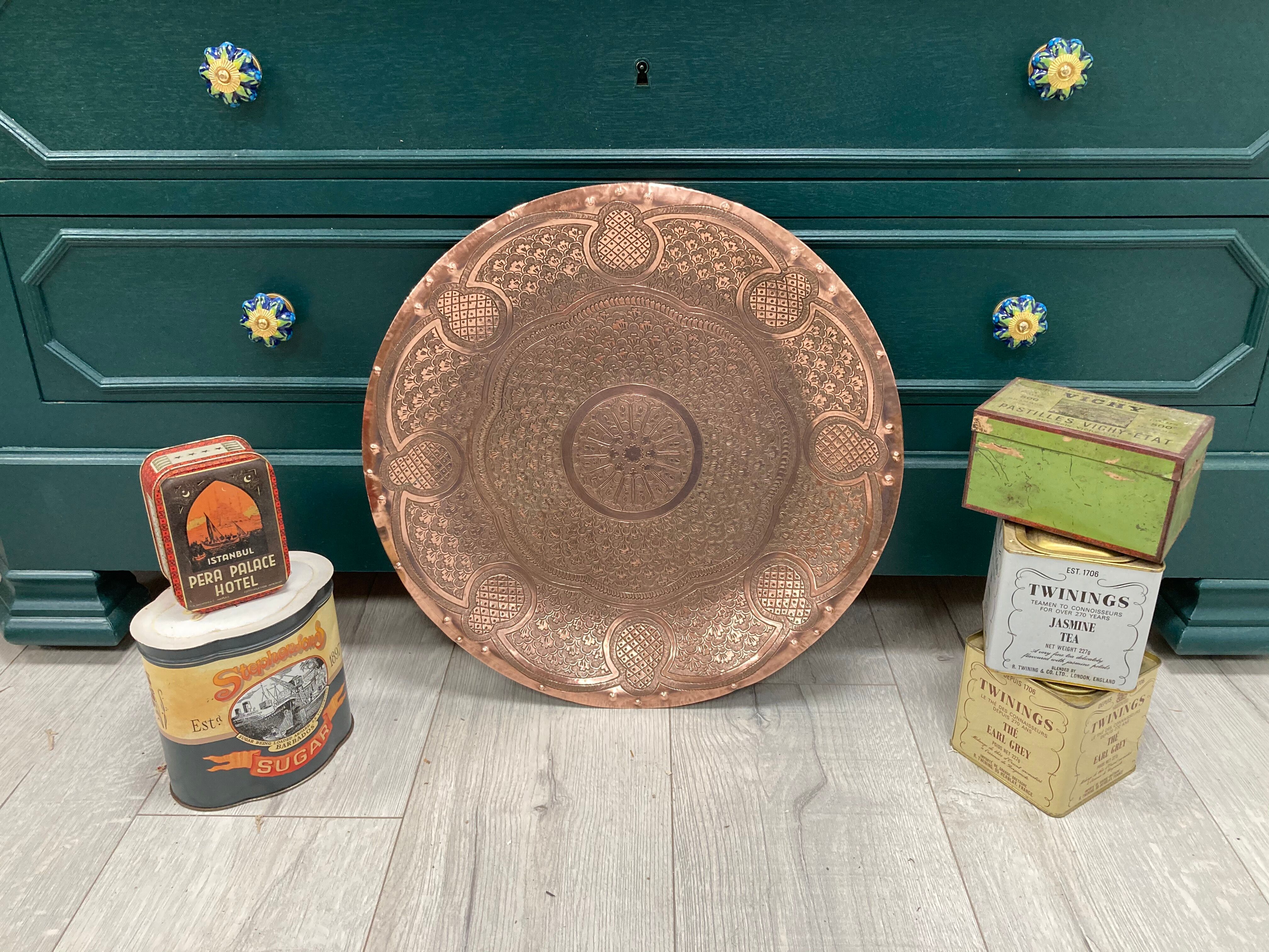 Copper oriental tray