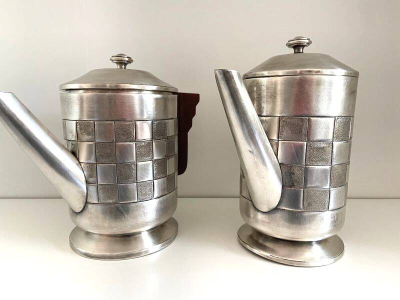 Tea & Coffee Service Pieces Silver-Plated Metal Art Deco A.S Stamp
