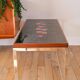 Table basse en céramique, teck & chrome, design, 1970