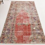 4x7 Red & Cream Vintage Area Rug 126x236Cm SK 17738