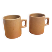 Set of 2 stoneware mugs from the 70s Brenne.